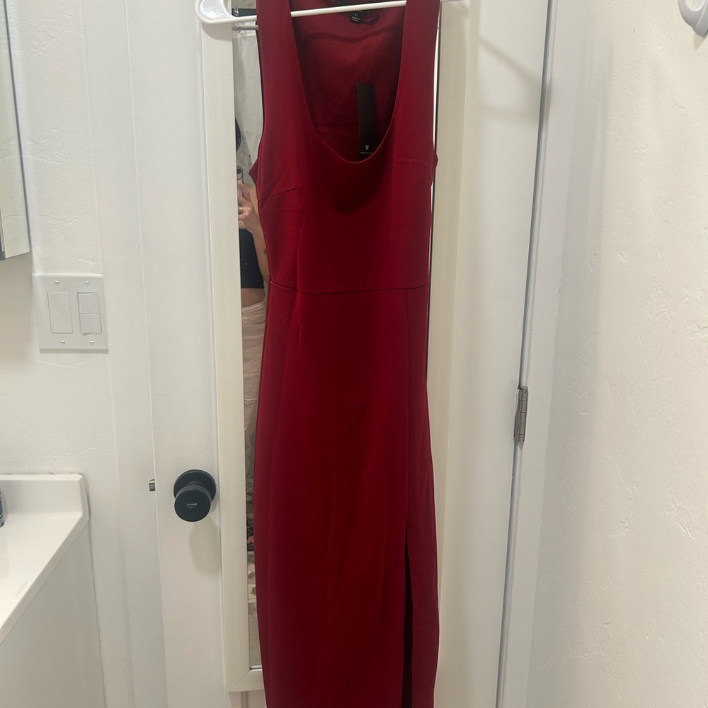 Red long dress